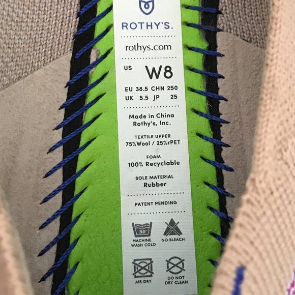 ROTHY’S Camel Ribbon Stripe Ballet Flats Merino Wool Women’s Size 8 - Picture 14 of 16